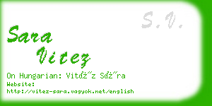 sara vitez business card